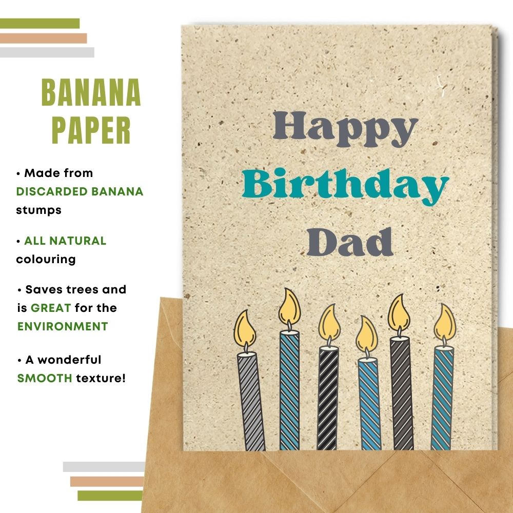 handmade birthday card made with banana paper