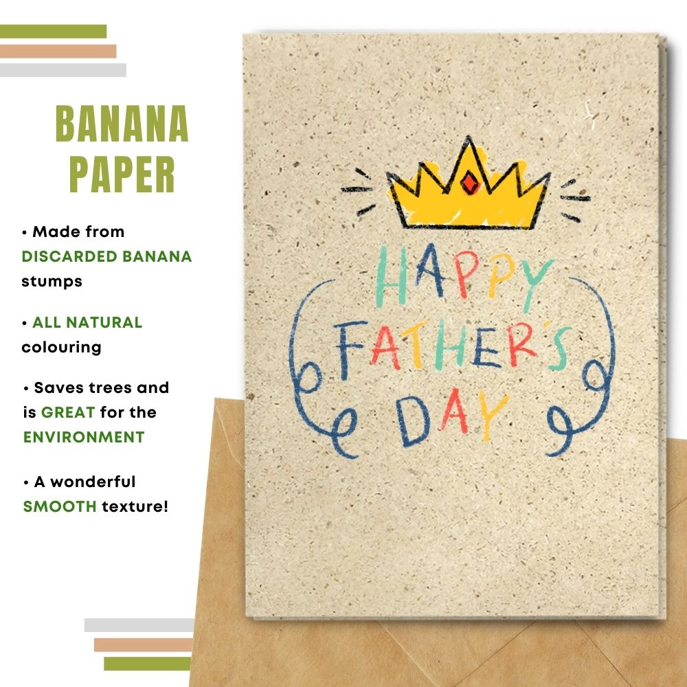 Handmade Father&#39;s day card made with banana paper