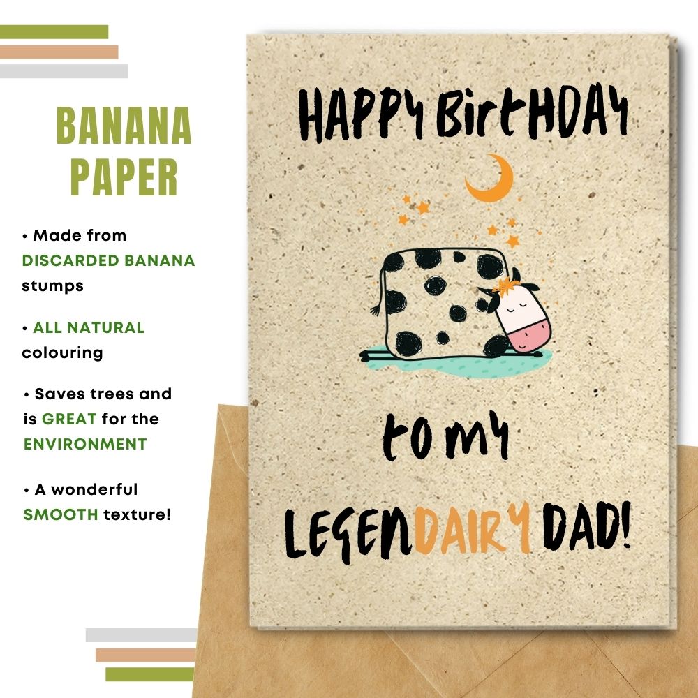 handmade birthday card made with banana paper