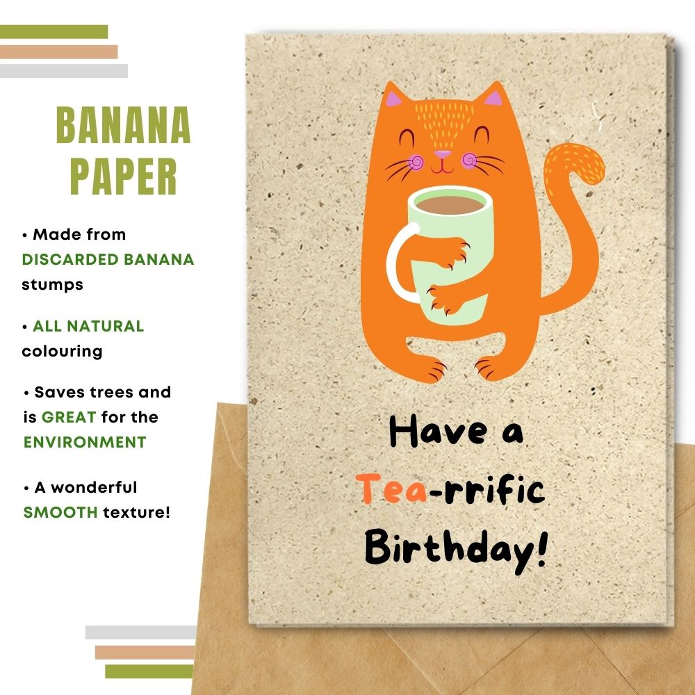 handmade birthday card made with banana paper