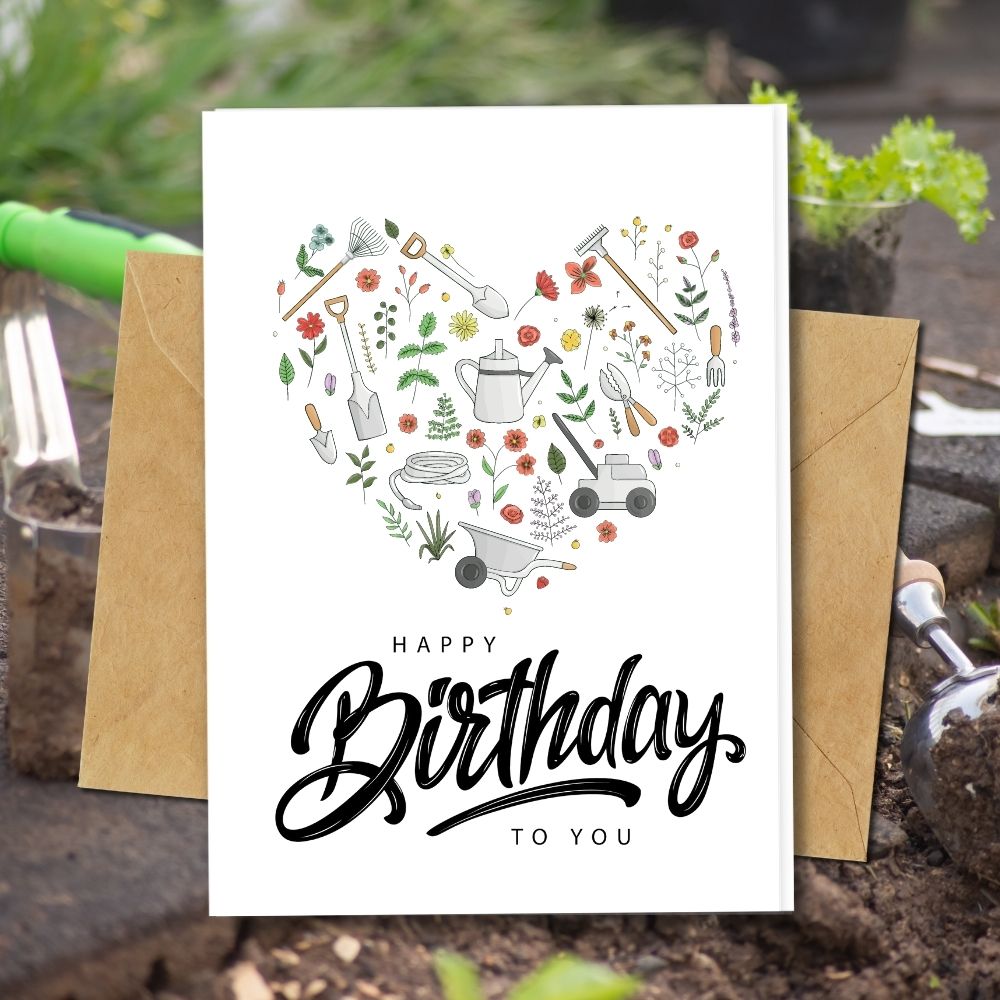 handmade birthday card gardening designs made of eco friendly papers
