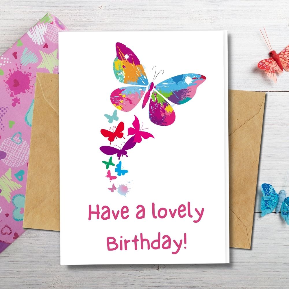 handmade birthday card with colourful butterfly design a perfect eco friendly papers