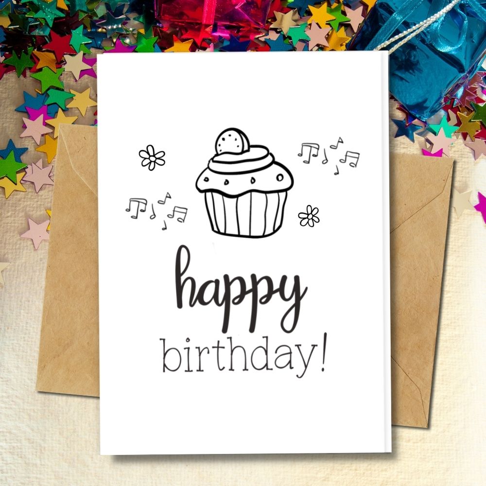 eco friendly happy birthday seeded card made with seed paper that can be planted and turn into flowers
