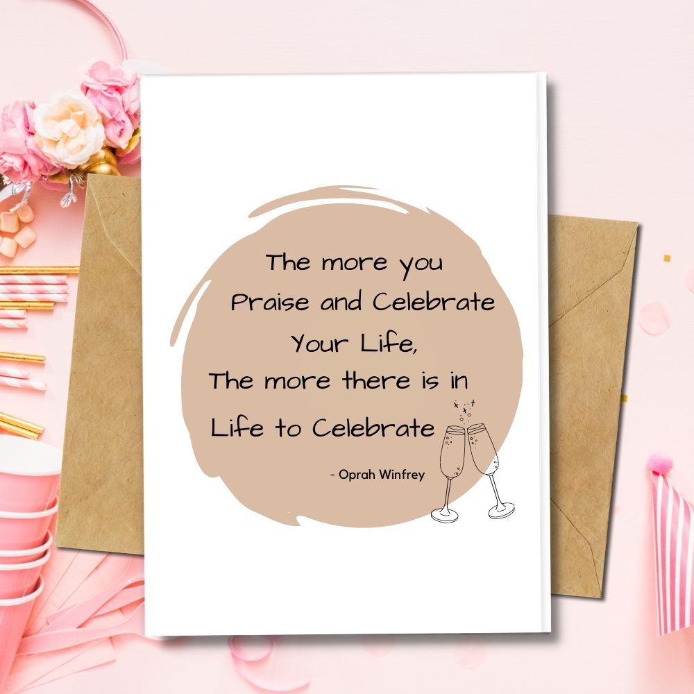 eco friendly handmade birthday cards - quotes, praise and celebrate your life
