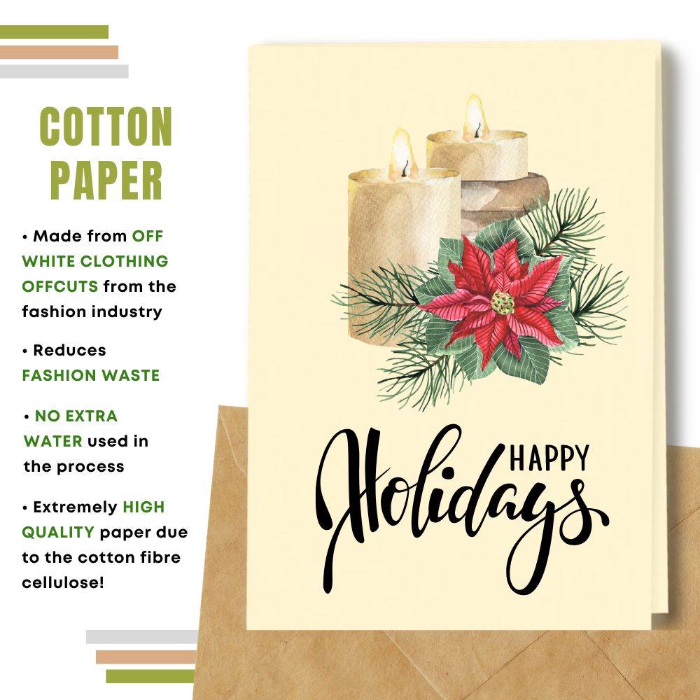 Christmas card made with cotton pulp