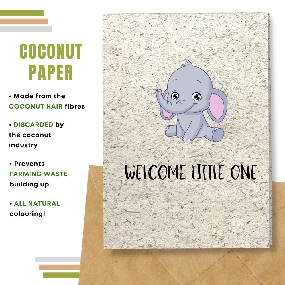 greeting card made with coconut husk