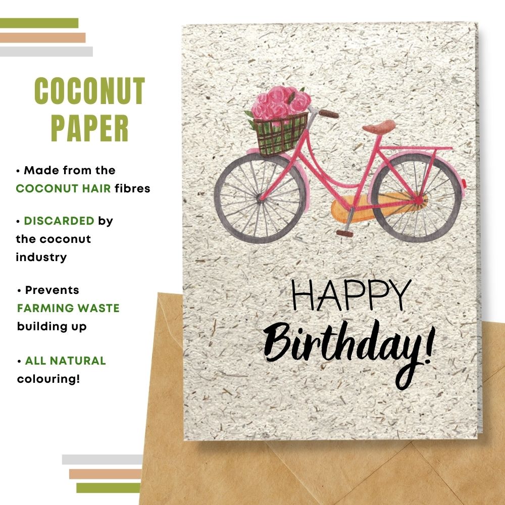 greeting card made with coconut husk