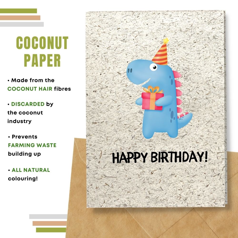 greeting card made with coconut husk