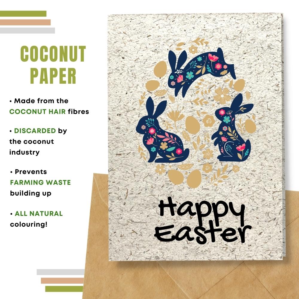 handmade easter card made with coconut husk
