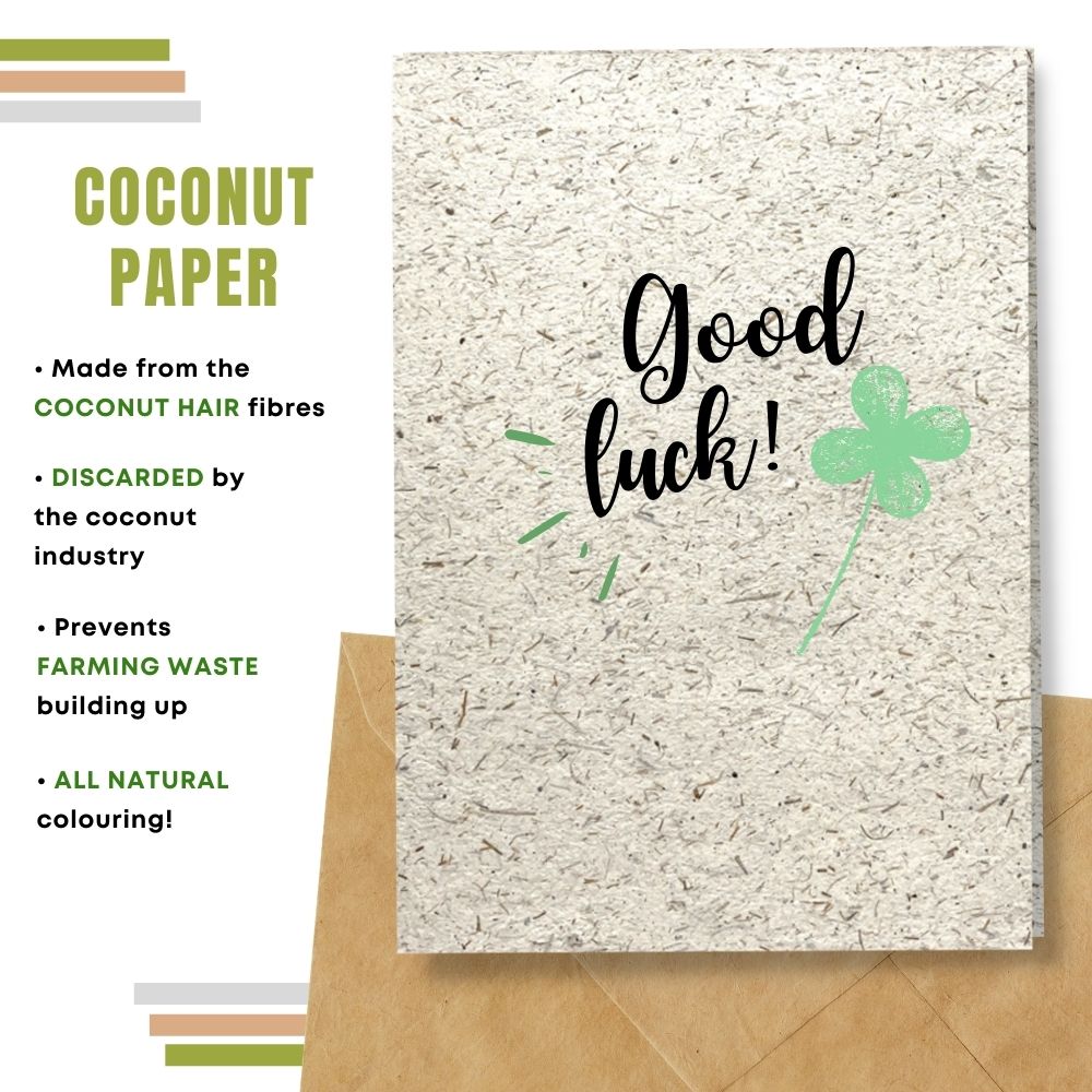 greeting card made with coconut husk