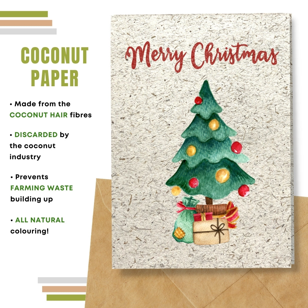 greeting card made with coconut husk