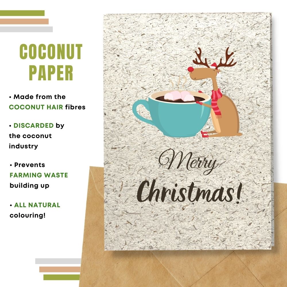 greeting card made with coconut husk