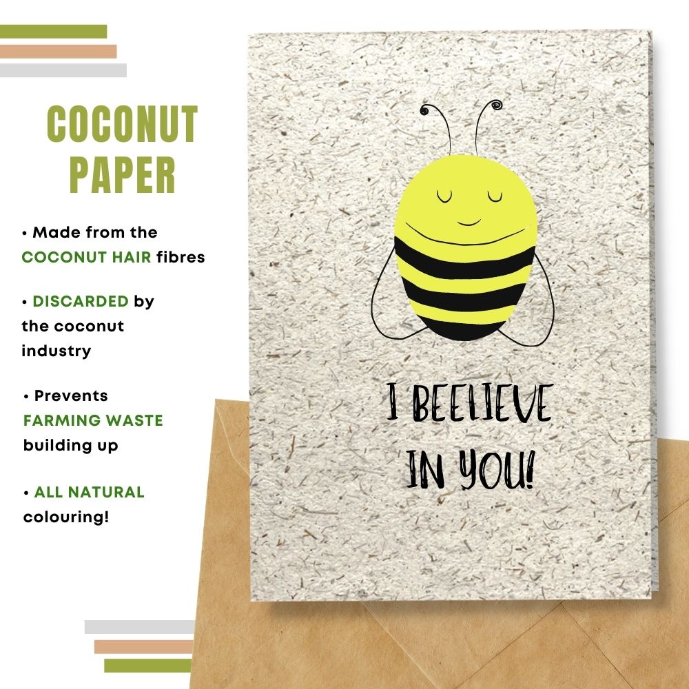 greeting card made with coconut husk