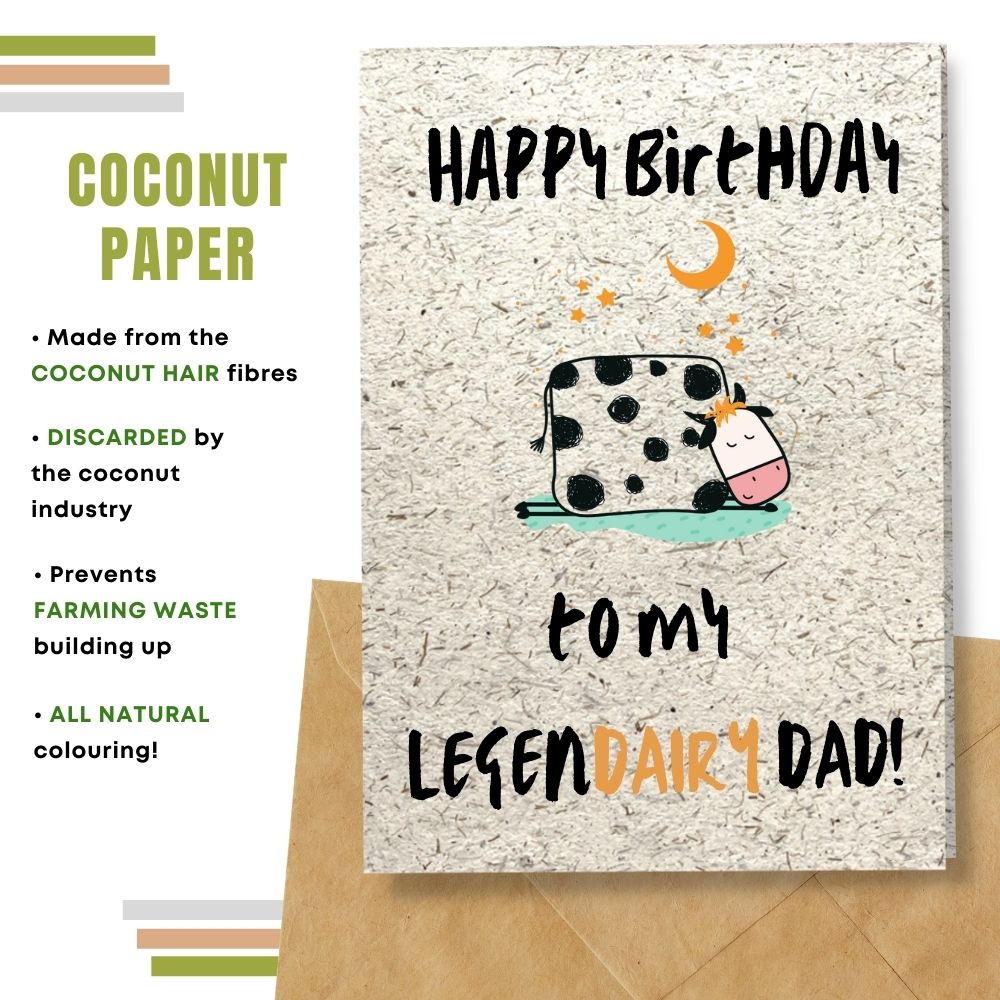 handmade birthday card made with coconut husk