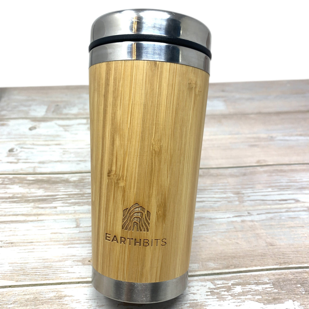 Reusable Coffee Cup with Lid, Travel Coffee Mug, Bamboo&amp;Stainless Steel