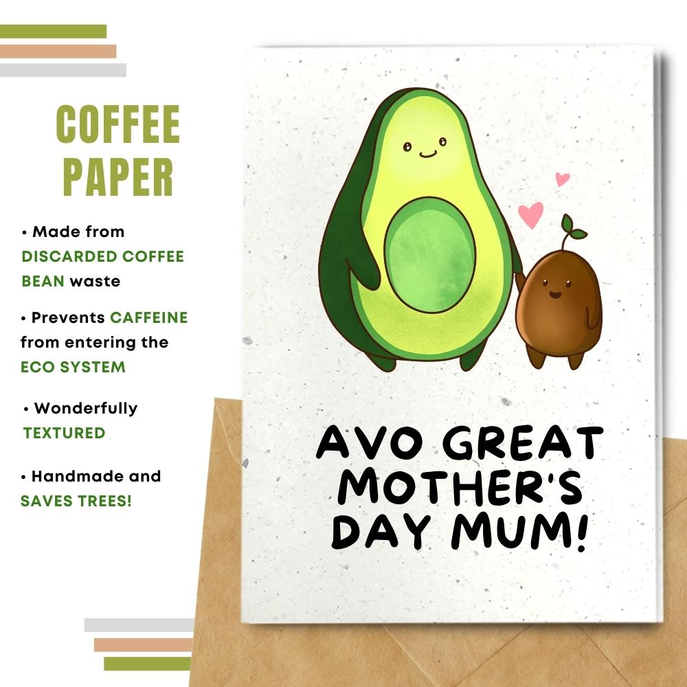 mother&#39;s day card made with coffee husk