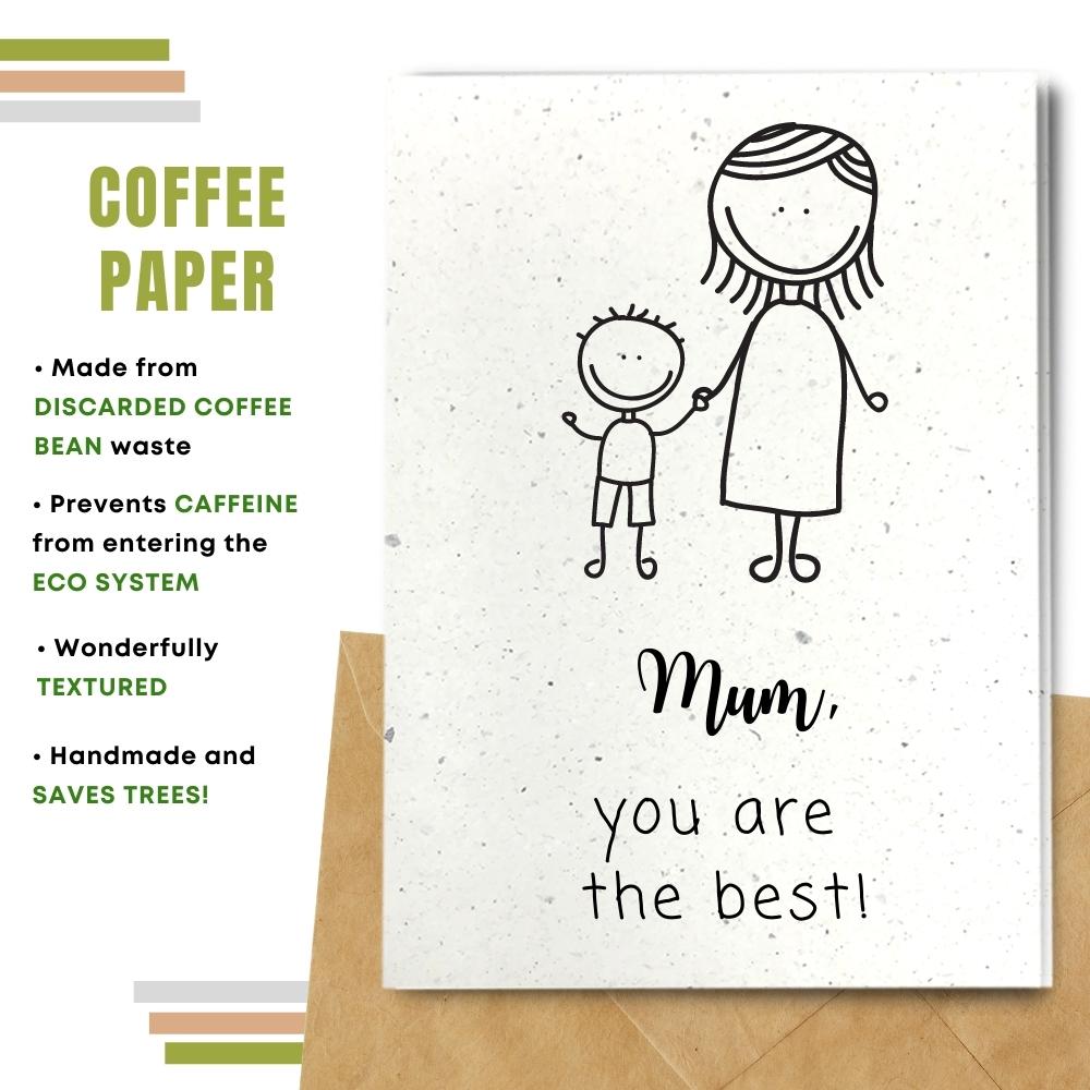 mother&#39;s day card made with coffee husk