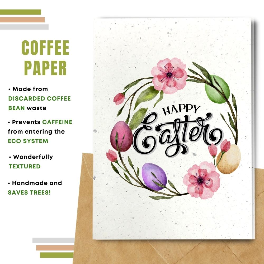 handmade easter card made with coffee husk
