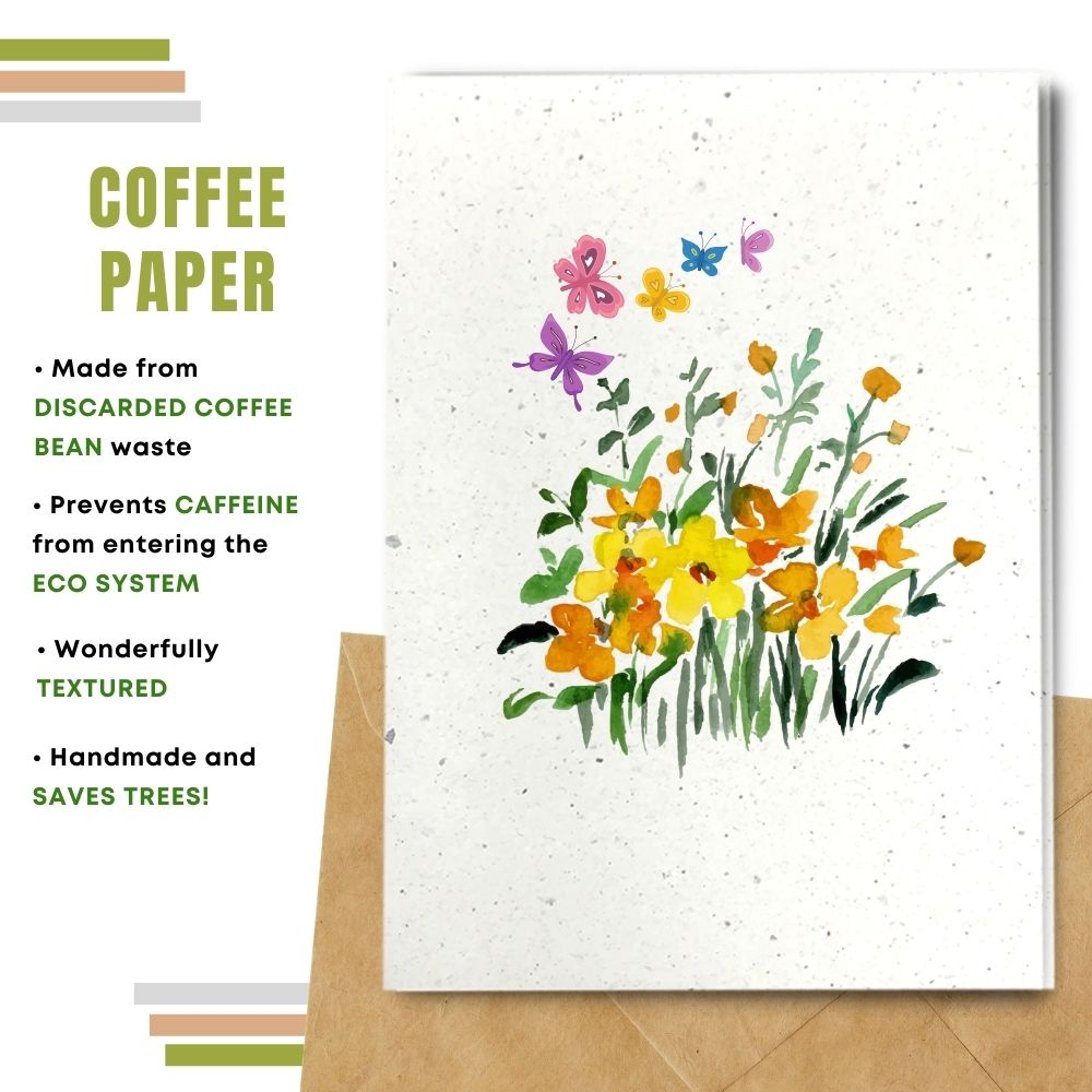 greeting card made with coffee husk