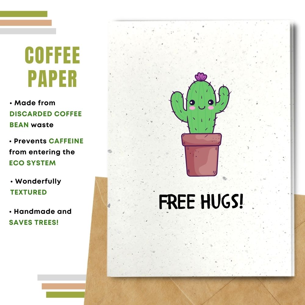 greeting card made with coffee husk