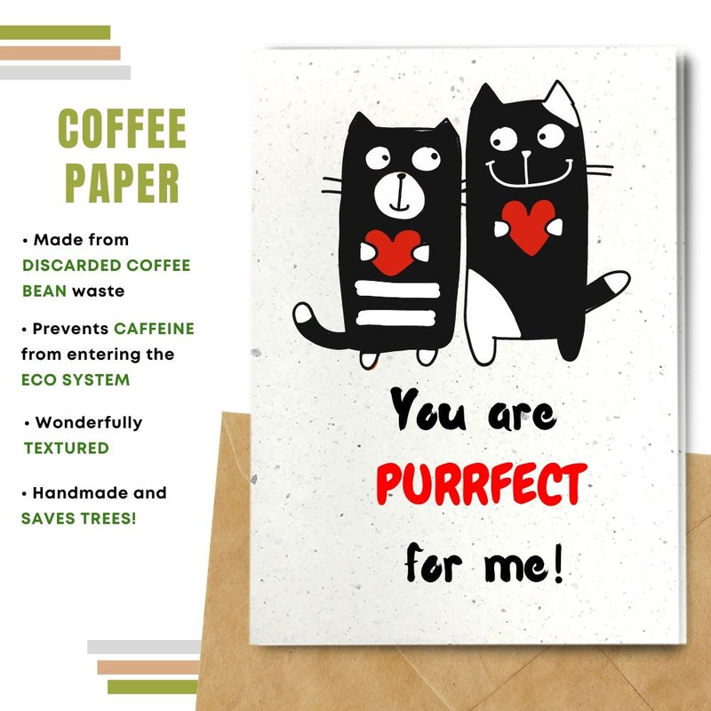 Handmade Love Cards, Funny Tree Free Cards - Purrfect for Me