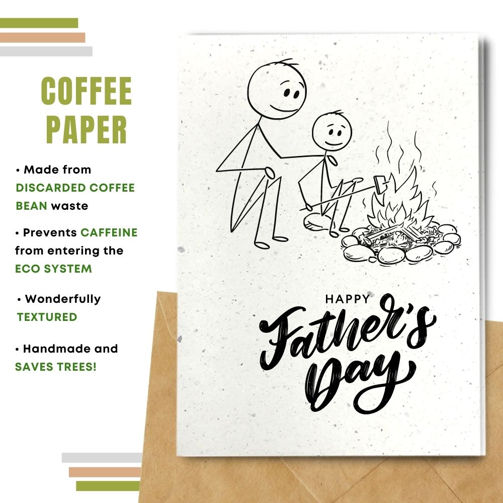 Handmade Father&#39;s day card made with coffee husk