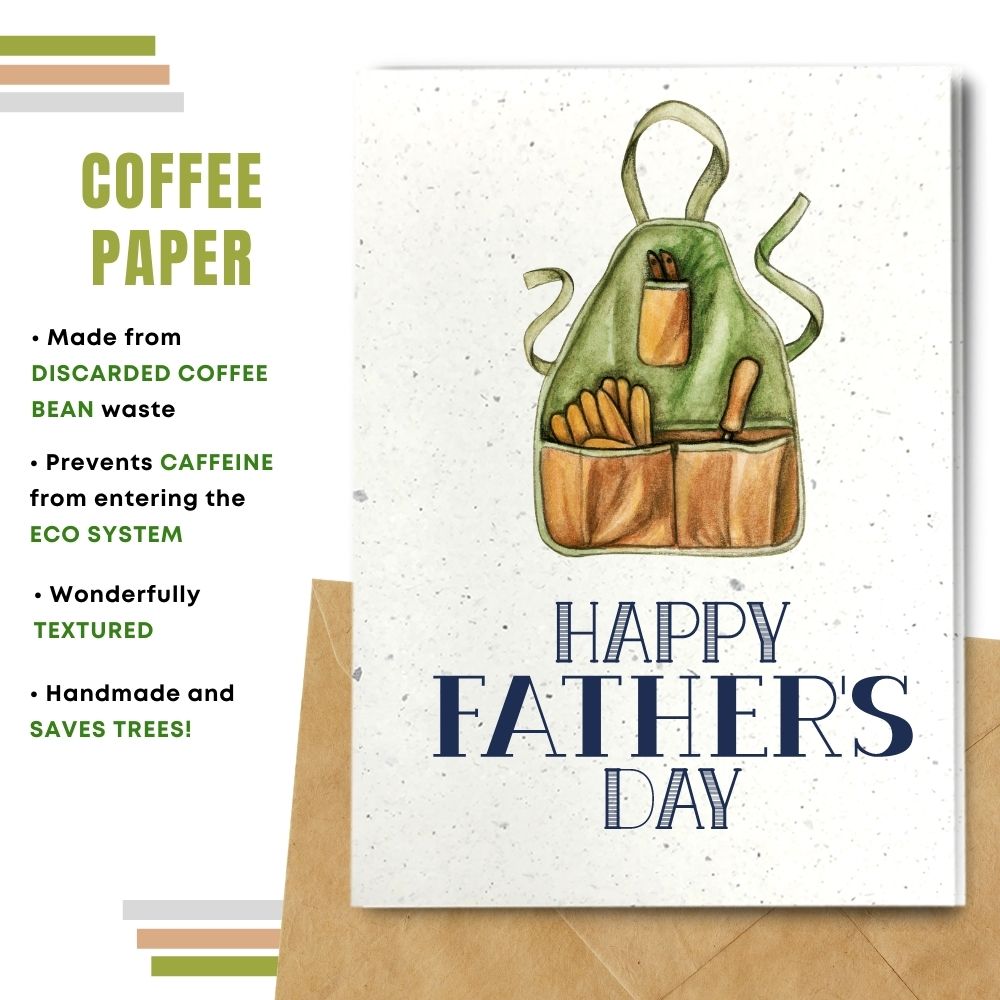 Handmade Father&#39;s day card made with coffee husk