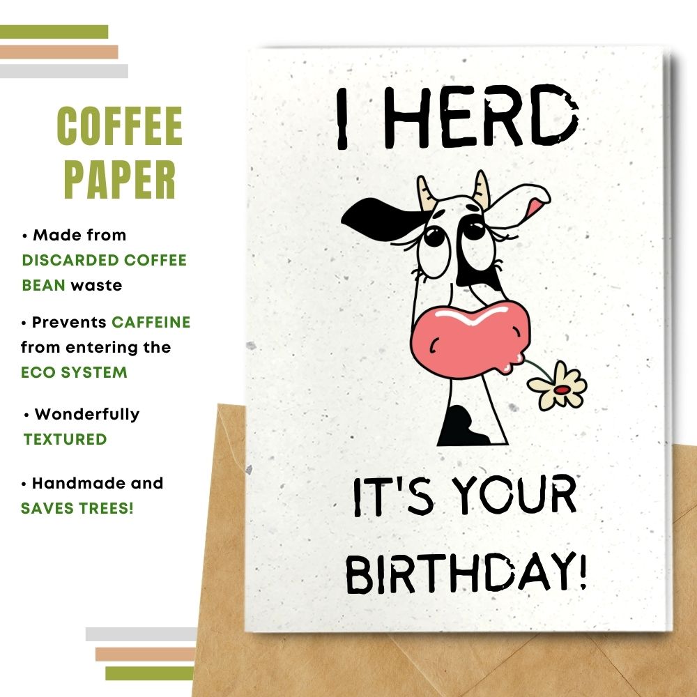 handmade birthday card made with coffee husk