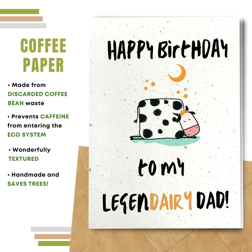 handmade birthday card made with coffee husk