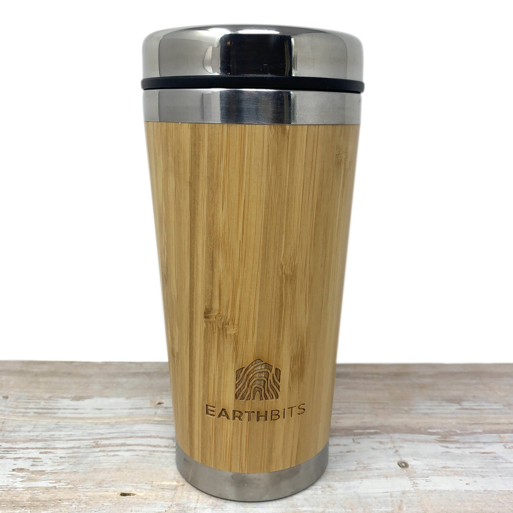 Reusable Coffee Cup with Lid, Travel Coffee Mug, Bamboo&amp;Stainless Steel