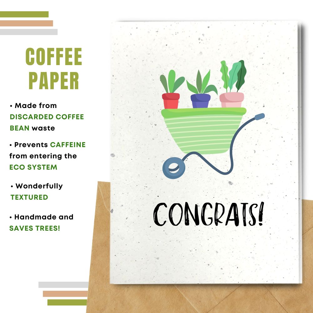 greeting card made with coffee husk