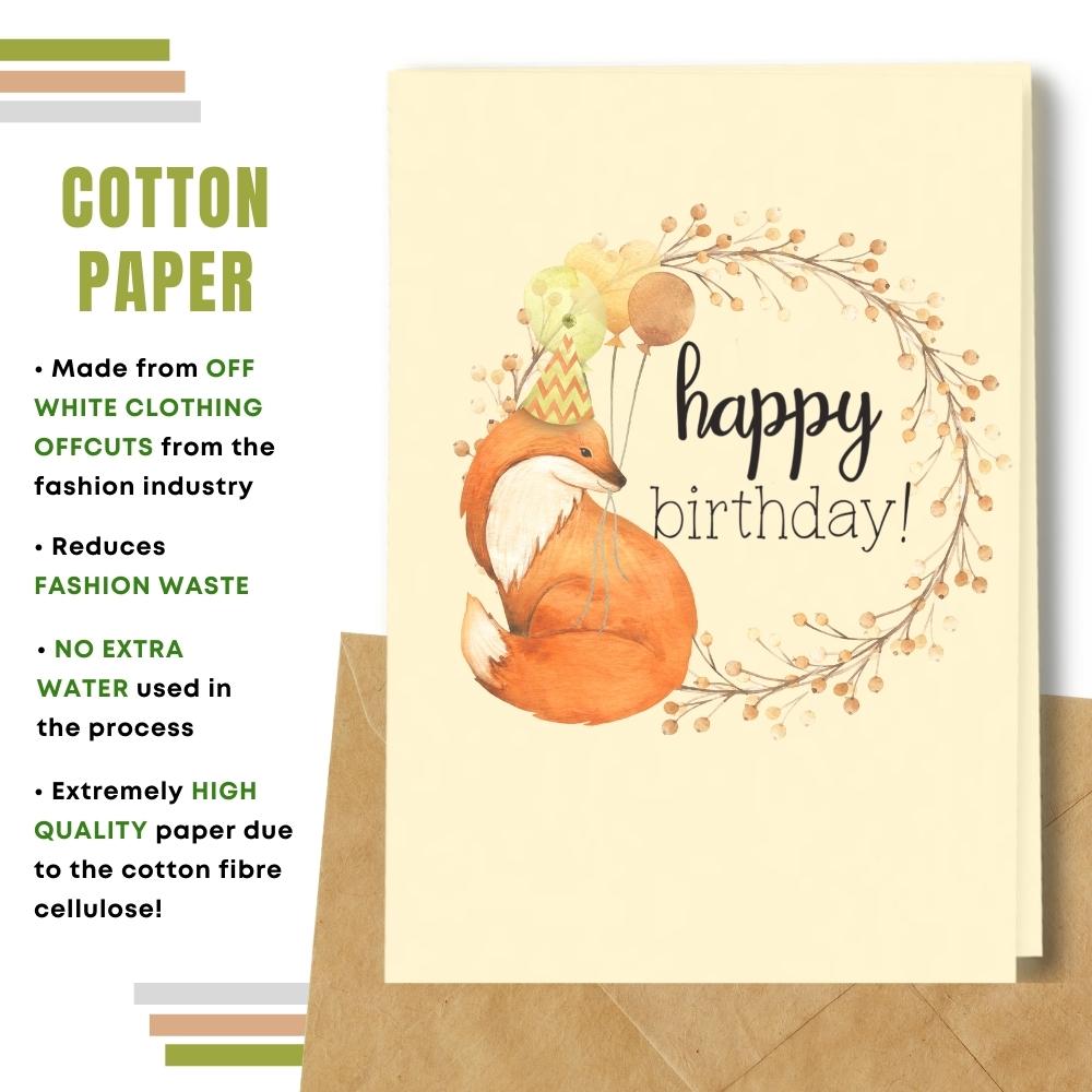 greeting card made with cotton pulp