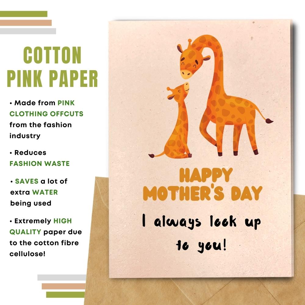 mother&#39;s day card made with cotton waste pink