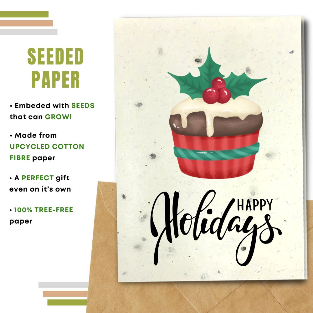 Christmas card made with seeded paper