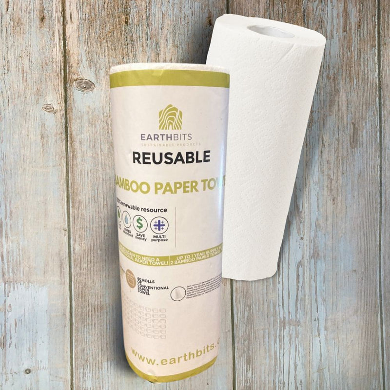 Bamboo Paper Towels (30-Sheets) - Reusable Washable Bamboo Kitchen Paper  Towels