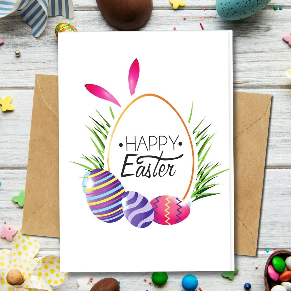 handmade easter cards that are colourful easter eggs made of eco friendly papers