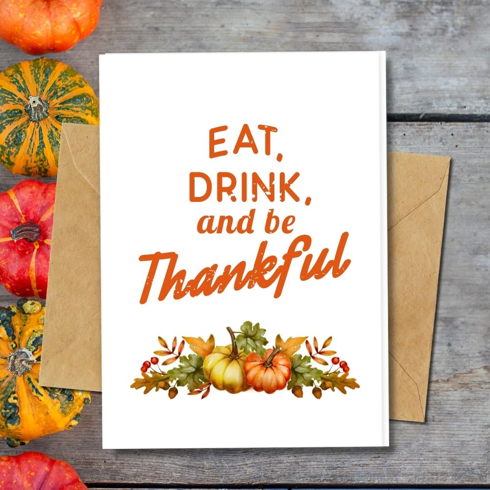 handmade thanksgiving card with autumn and pumpkin design