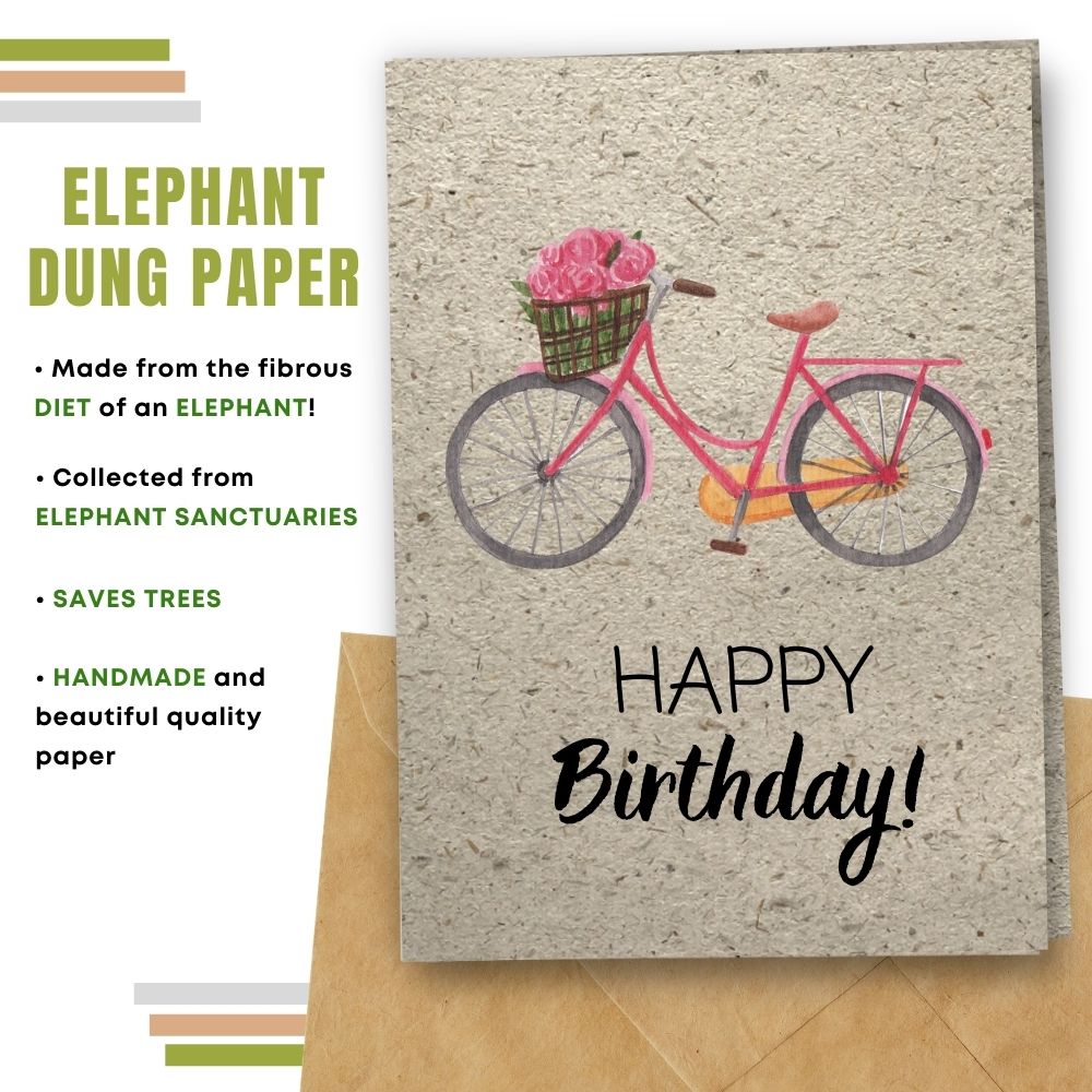 greeting card made with elephant poo