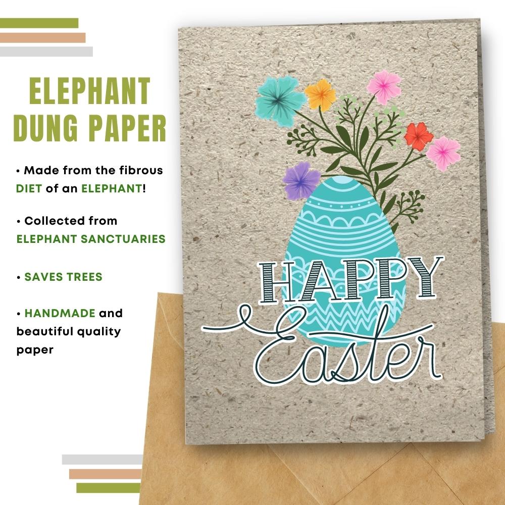 handmade easter card made with elephant poo