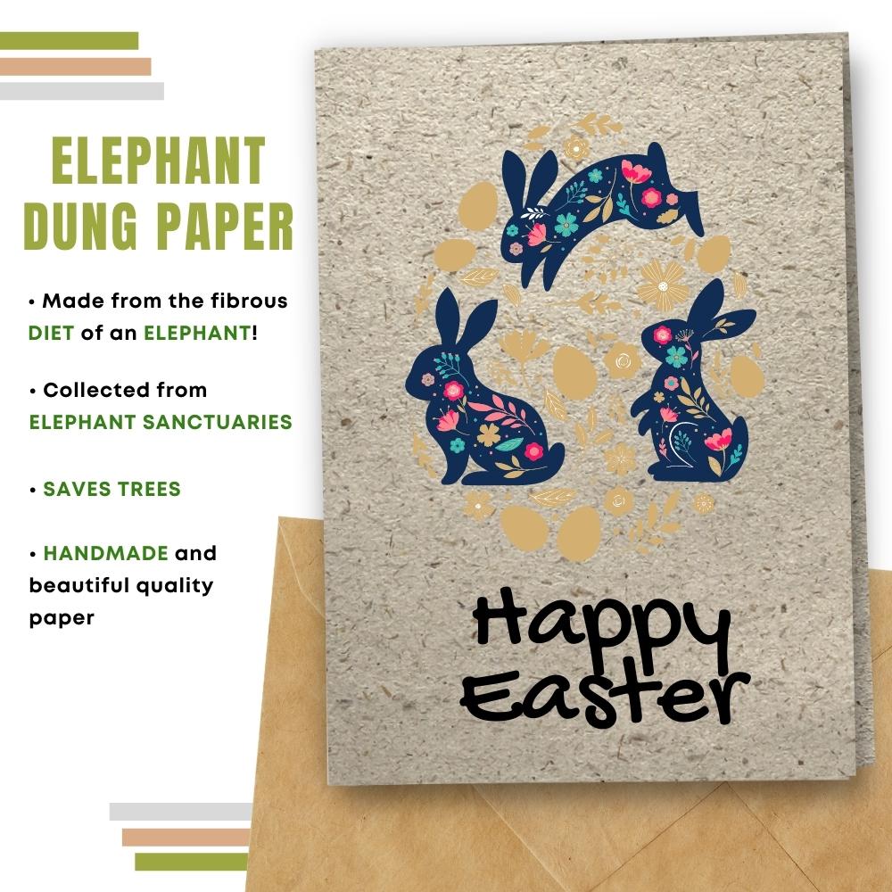 handmade easter card made with elephant poo