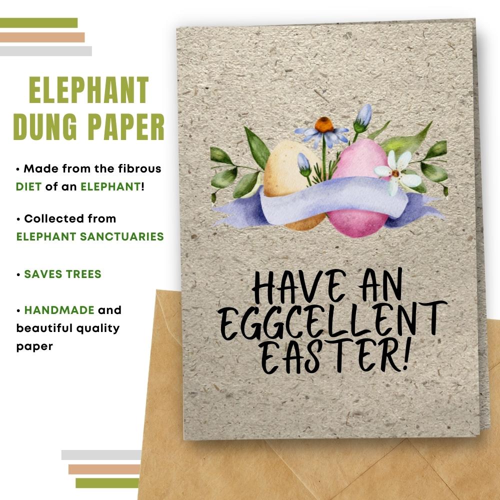 handmade easter card made with elephant poo