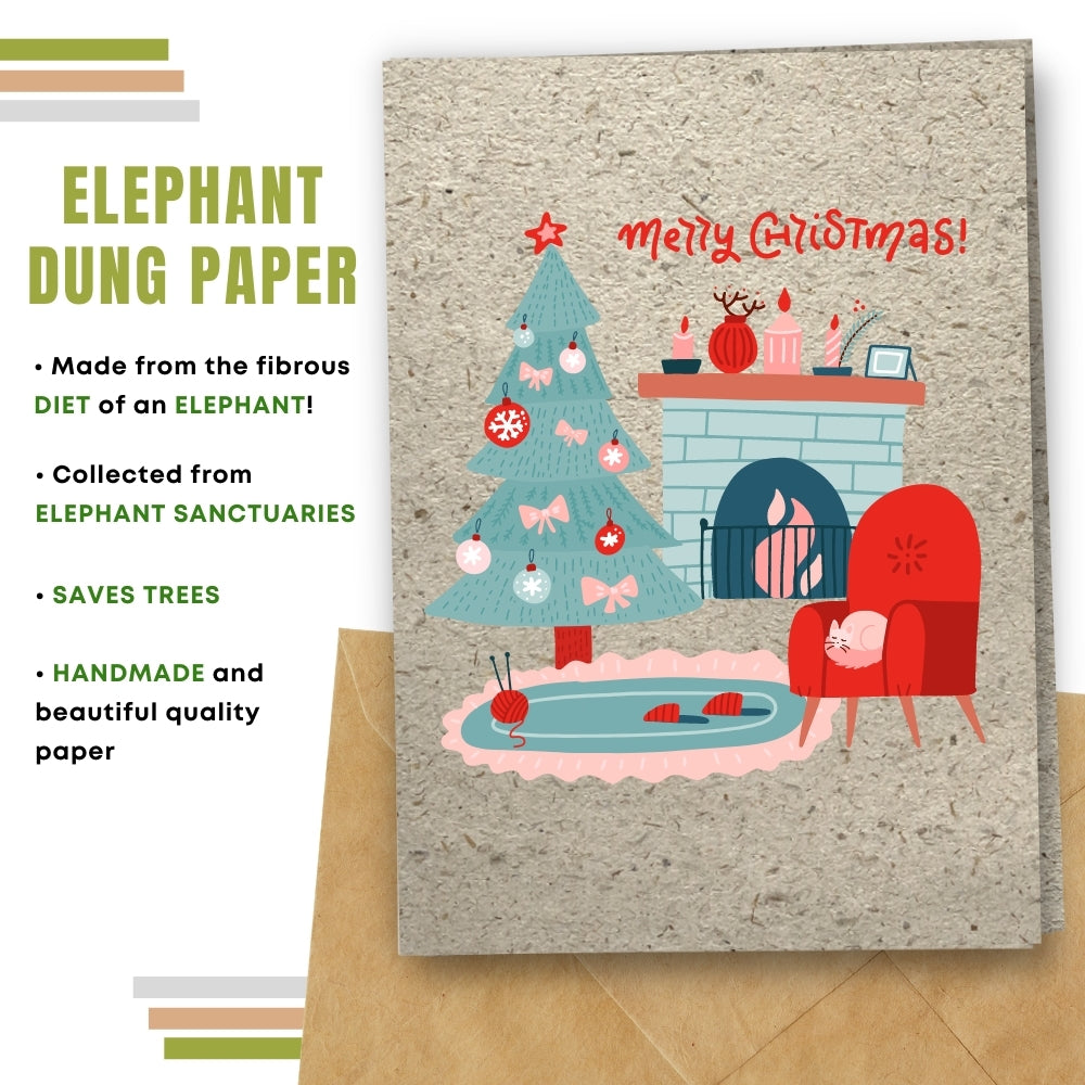 greeting card made with elephant poo