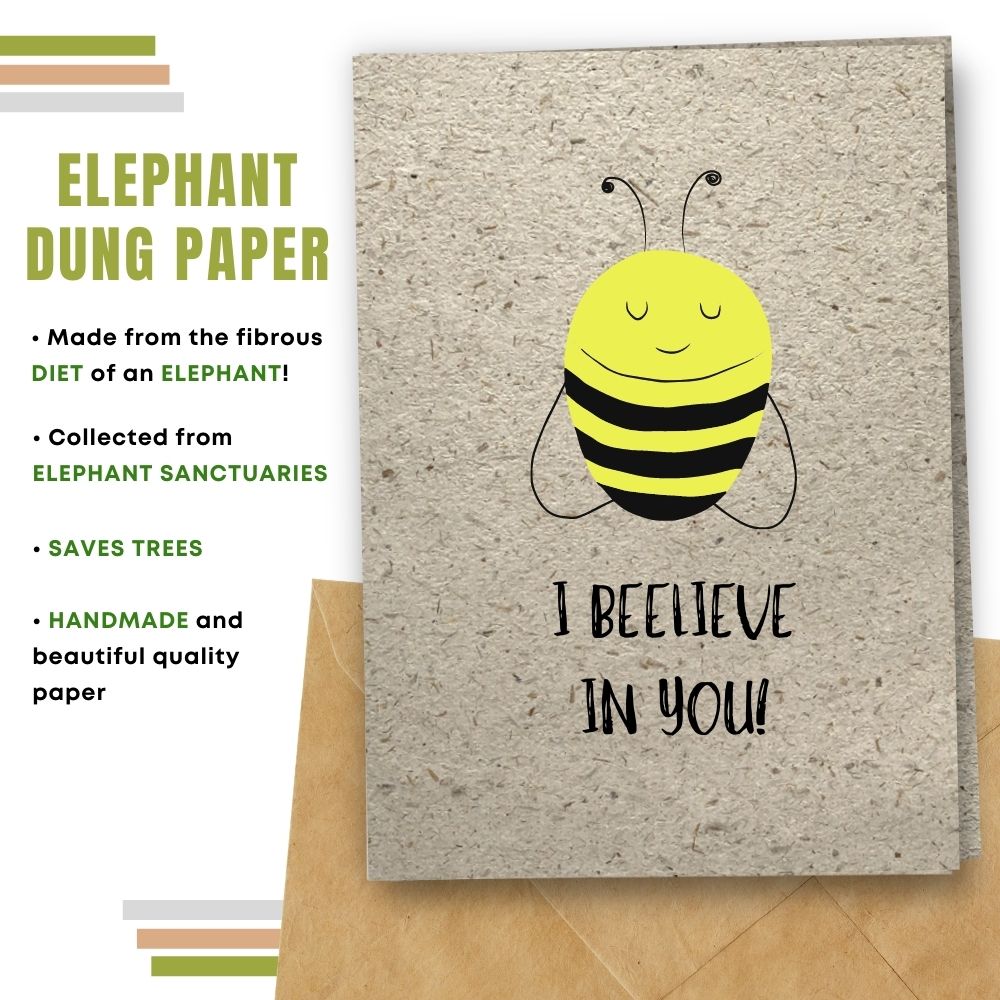 greeting card made with elephant poo