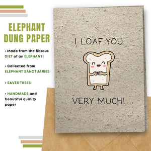 Handmade Love Cards, Tree Free Funny Design of I Loaf You