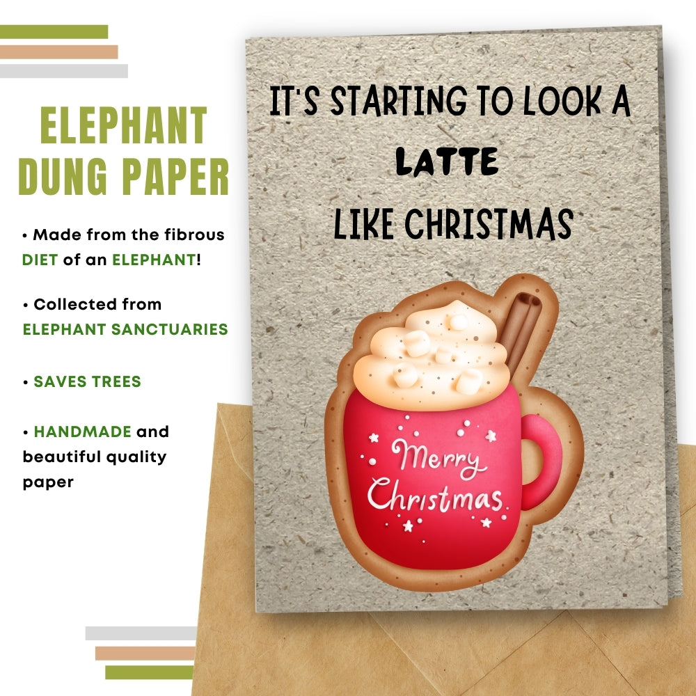 christmas card made with elephant poo