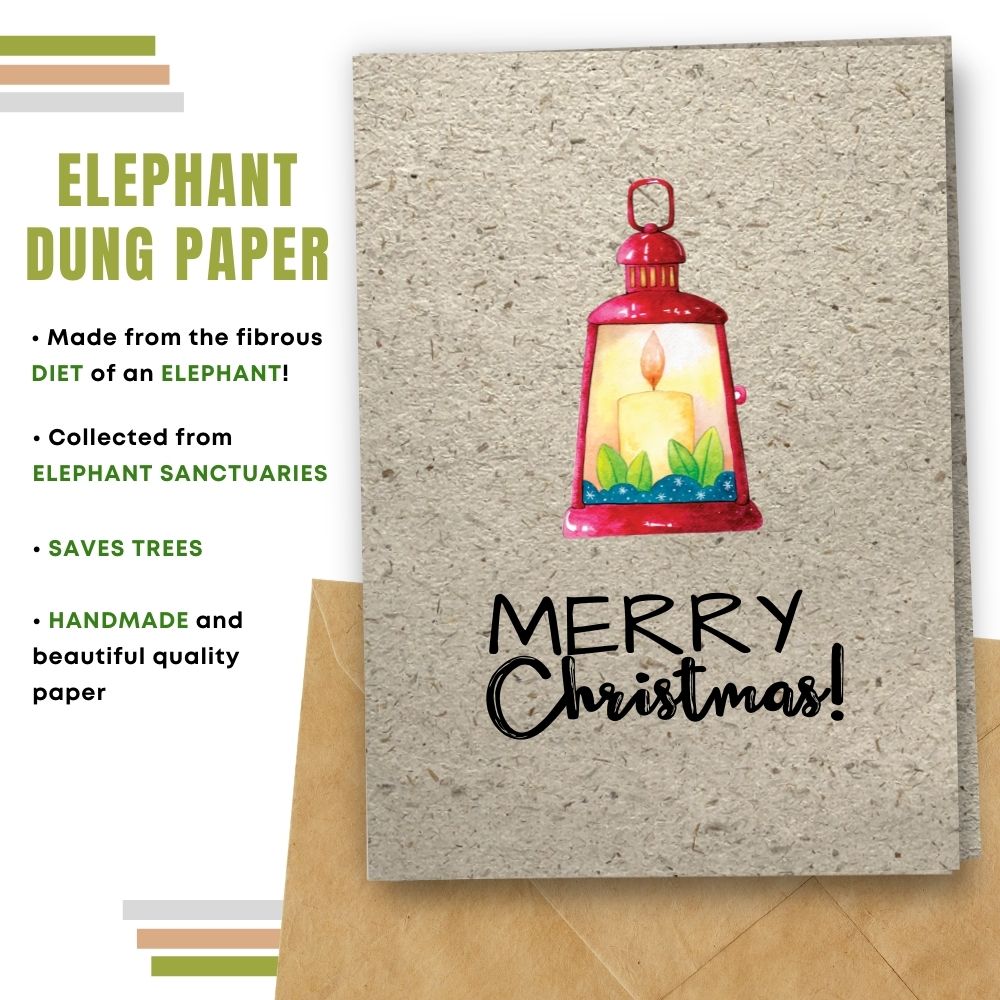 greeting card made with elephant poo