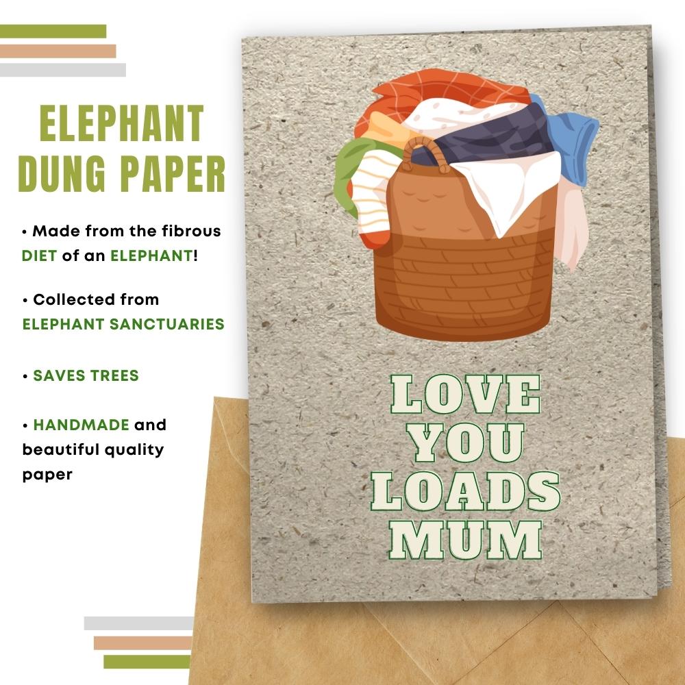mother&#39;s day card made with elephant poo