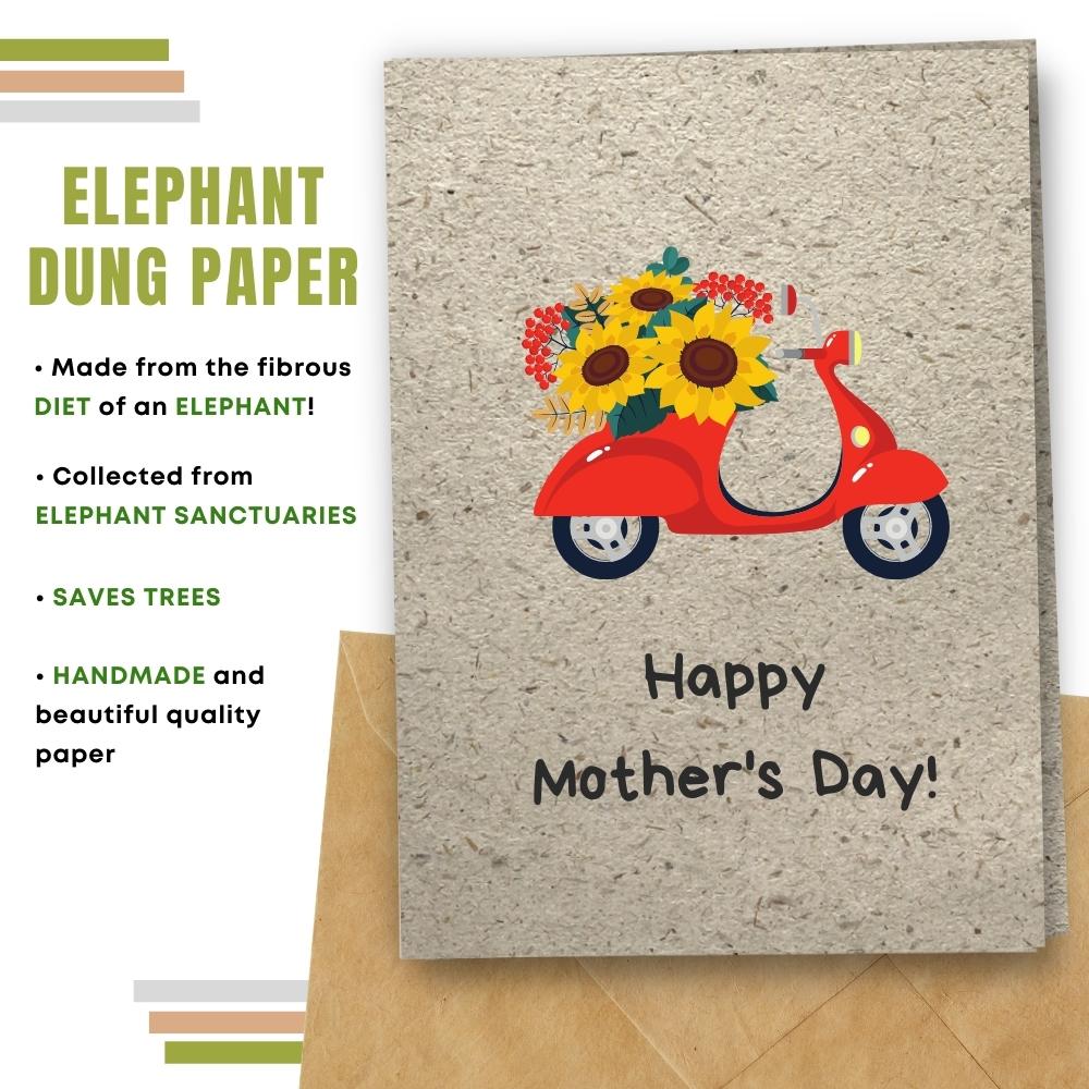 mother&#39;s day card made with elephant poo