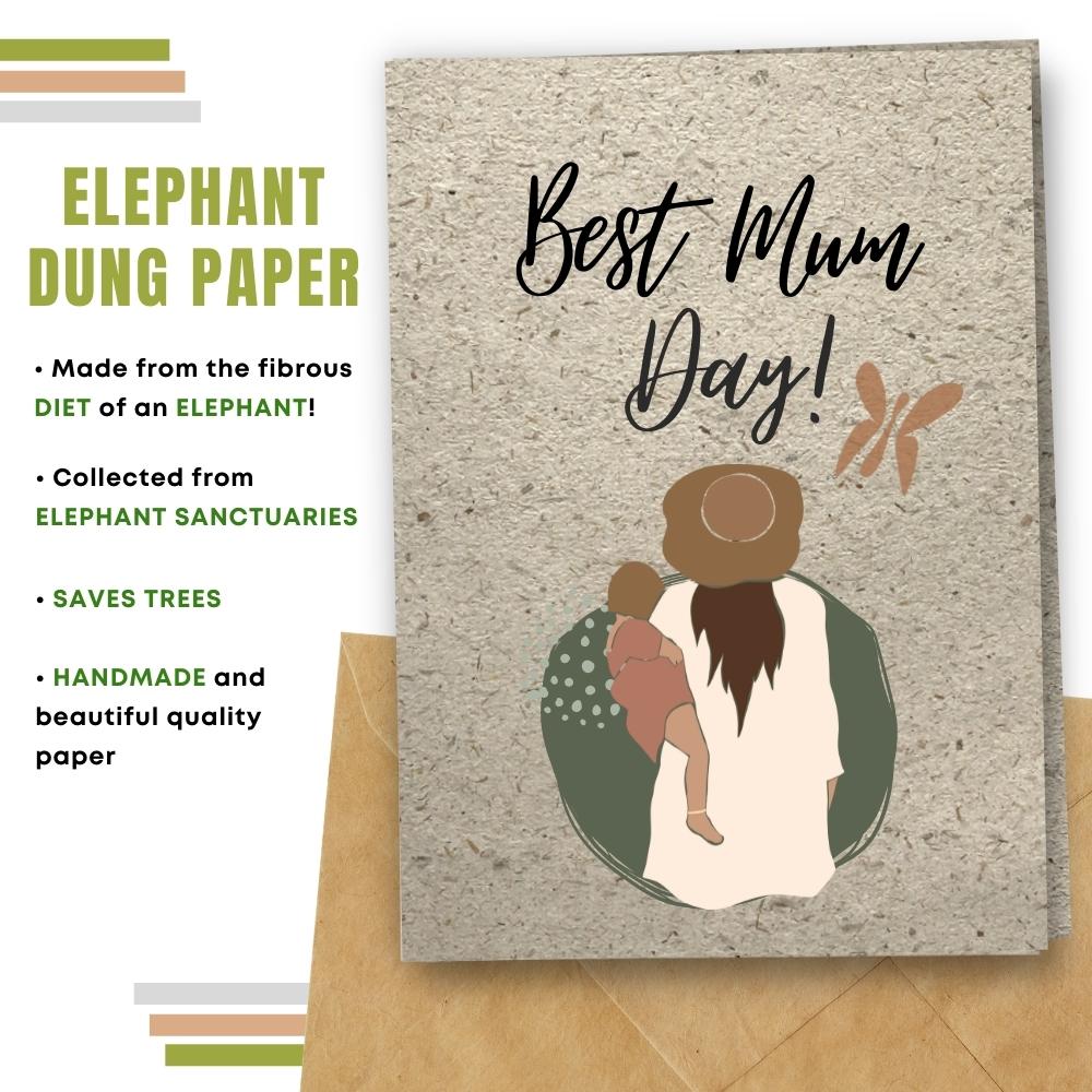 mother&#39;s day card made with elephant poo