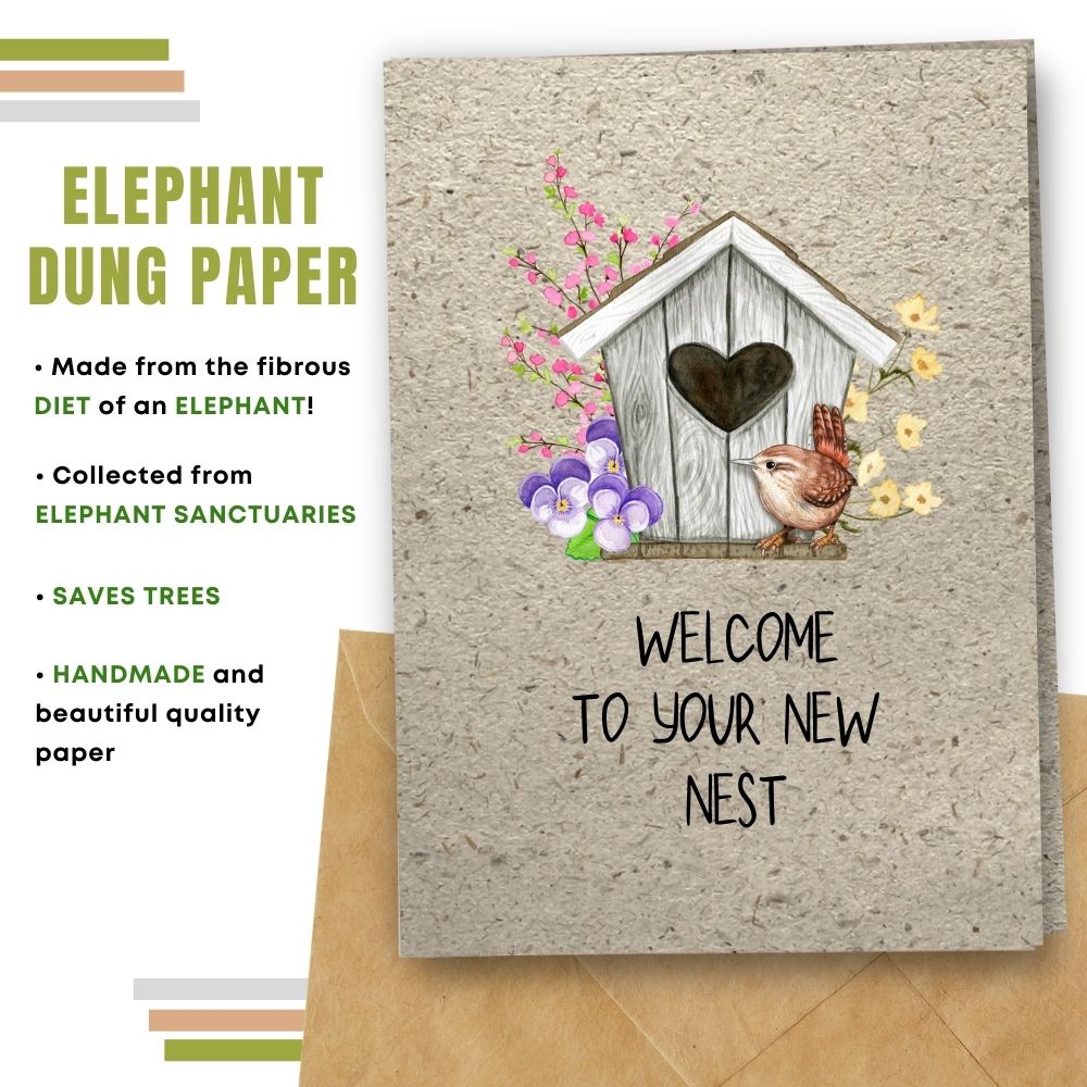 greeting card made with elephant poo